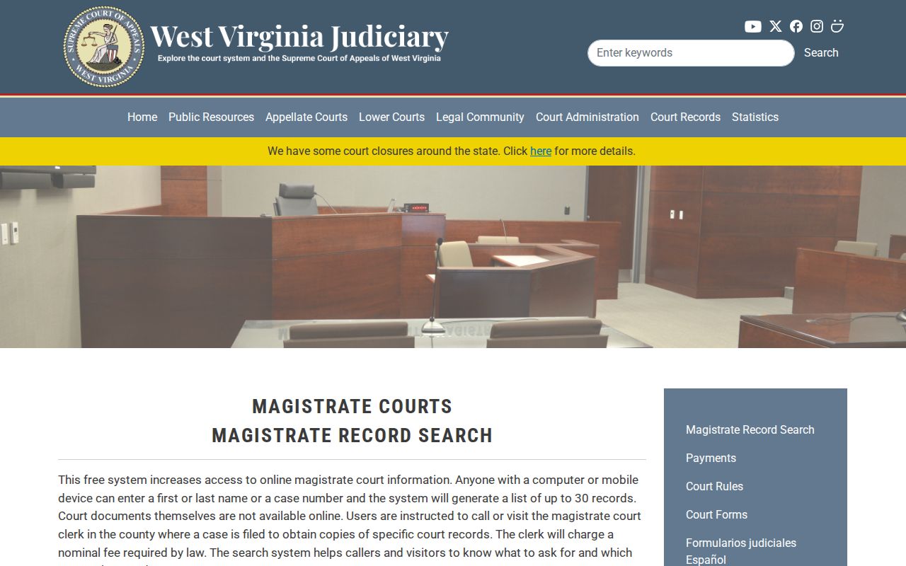 Upshur County Magistrate criminal case search instructions