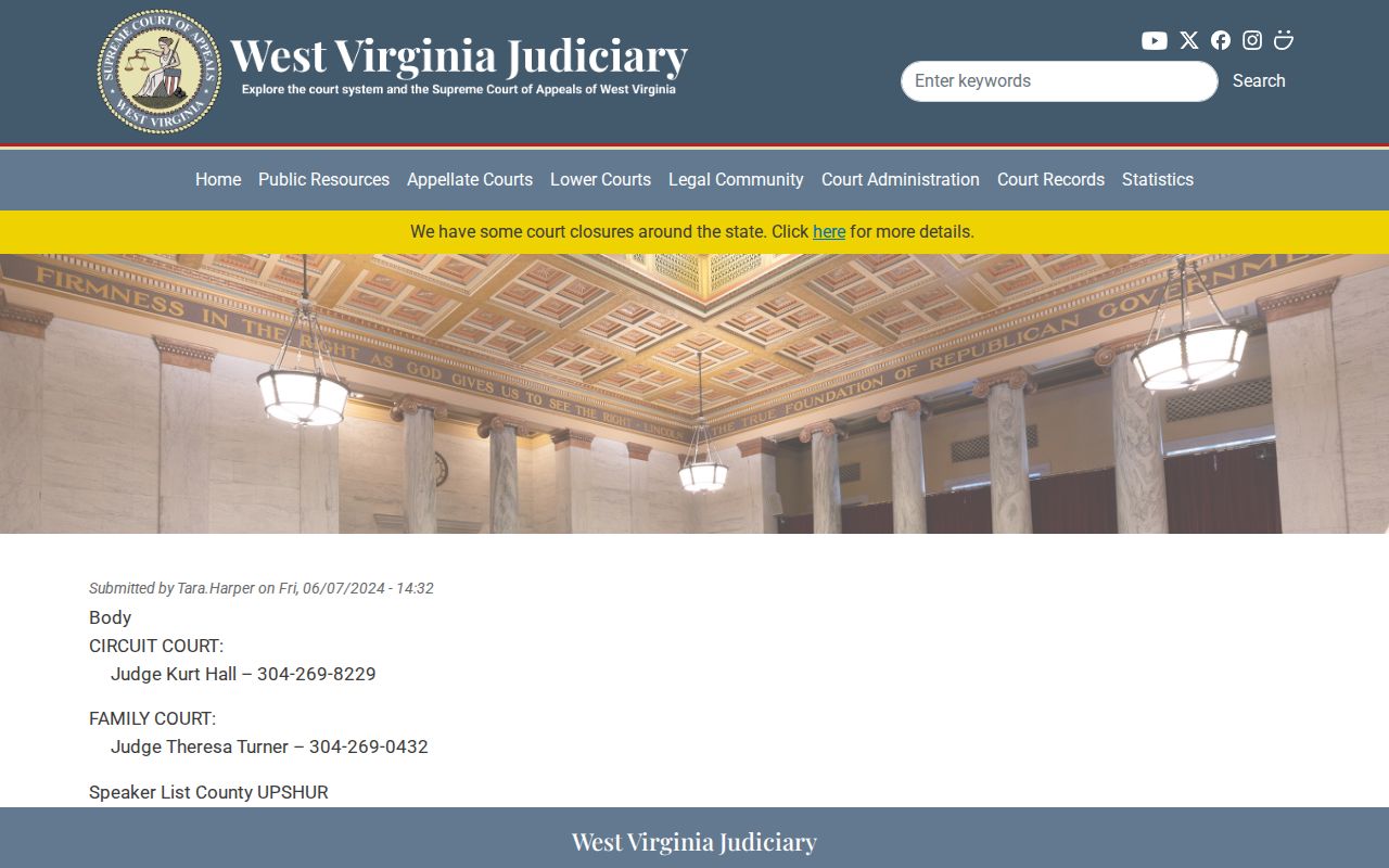 Upshur County criminal court directory for case records